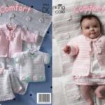 King Cole Pattern 3016 Crochet DK Baby Set with Pram Blanket
