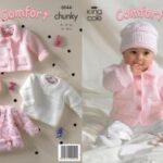King Cole Pattern 3044 Comfort Chunky Jacket, Sweater, Crossover Cardigan & Hat
