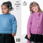 King Cole Pattern 3082 DK Lace Pattern Cardigan & Lace Edged Sweater
