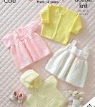 King Cole Pattern 3152 Crochet DK Baby Jacket, Cardigan & Dresses
