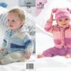 King Cole Pattern 3423 DK Babie's Hooded and Collared Cardigans & Hat
