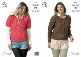 King Cole Pattern 3472 Crochet Sweaters