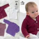 King Cole Pattern 3479 Crochet DK Collared Cardigan, Sweaters with Long & Short Sleeves & Waistcoat