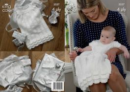 King Cole Pattern 3537 4 Ply Christening Set