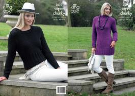 King Cole Pattern 3570 Super Chunky Ladies Sweaters