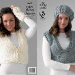 King Cole Pattern 3618 Supa dupa Chunky Waistcoat, Slipover, Beret and Wrist Warmers