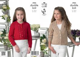 King Cole Pattern 3902 Girls Cardigans