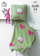 King Cole Pattern 3981 DK Blanket & Cushion