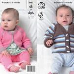 King Cole Pattern 3985 DK or 4Ply Cardigans