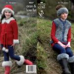 King Cole Pattern 4057 Jacket, Gilet, Boot Toppers, Hat & Headband