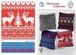 King Cole Pattern 4112 DK & Aran Winter Cushions