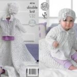 King Cole Pattern 4316 Smarty DK Girls Cardigan, Blanket & Hat Easy Lace Pattern