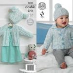 King Cole Pattern 4320 Smarty DK Cardigans & Hats Easy Cble Pattern
