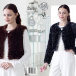 King Cole Pattern 4442 Ladies V & Round Neck Cardigans Tinsel Easy Knit