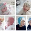 King Cole Pattern 4491 Crochet Baby Hats