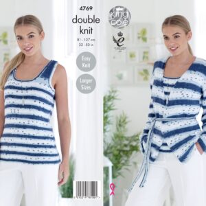 King Cole Pattern Cottonsoft Crush 4769 Ladies Cardigan & Top