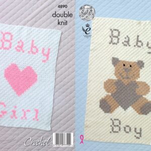 King Cole Pattern 4890 Crochet Baby Blankets
