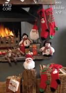 King Cole Pattern 8002 Snowman, Santa Head, Rudolf and Christmas Stockings Pattern