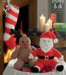 King Cole Pattern 9007 Santa and Rudolph Toys and Stocking Pattern
