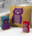 King Cole Pattern 9016 DK Owl Collection:  Toy, Doorstop & Cushion Cover