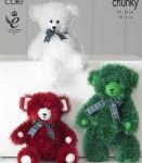 King Cole Pattern 9021 Tinsel Chunky Teddies