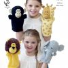 King Cole Pattern 9027 Animal Hand Puppets