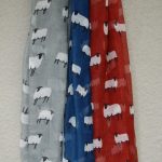 King Cole Scarf Grey with Sheep images  RRP £8.99