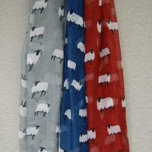 King Cole Scarf Grey with Sheep images  RRP £8.99