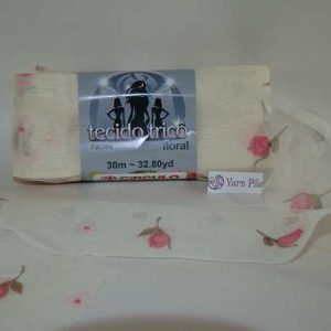 Tecido Trico by Circulo Cream with Pink Rosebud  RRP £11.99