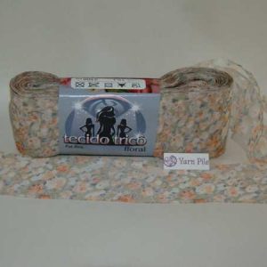 Tecido Trico by Circulo Tan with Peach Floral Print  RRP £11.99