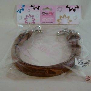 Knit Pro faux leather bag handles Brown 10882
