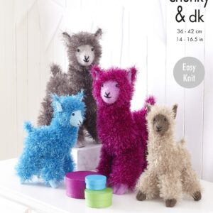 King Cole Pattern 9129 Alpaca in Tinsel Chunky & Dollymix DK