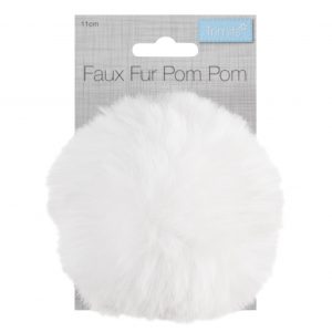 Trimits Pom Pom Faux Fur 11cm White