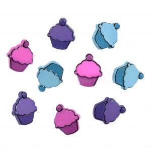 Trimits Novelty Buttons Cup Cakes Pack of 9 Code B