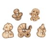 Trimits Novelty Wooden Buttons Baby Pack of 5