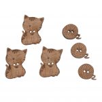 Trimits Novelty Wooden Buttons Cats Pack of 6