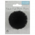 Trimits Pom Pom Faux Fur 6cm Black