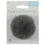 Trimits Pom Pom Faux Fur 6cm Grey