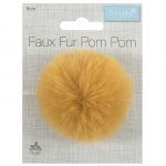 Trimits Pom Pom Faux Fur 6cm Mustard