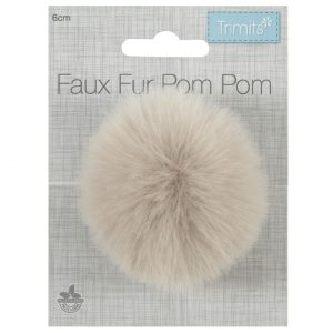 Trimits Pom Pom Faux Fur 6cm Natural