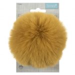 Trimits Pom Pom Faux Fur 11cm Mustard