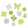 Craft Embellishments Fabric Flower Mix Green
