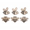 Craft Embellishments Natural Wooden Bees Pack of 6