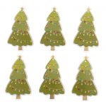Craft Embellishments Festive Christmas Trees 6 Pieces