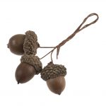 Natural Acorns on Wire 9 Pieces