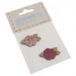 Carded Buttons Rose 40mm Pack of 2