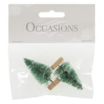 Decoration: Mini Frosted Christmas Tree: 5cm: 2 Pieces
