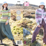 King Cole Pattern 5906 Ladies Sweater & Cardigan Knitted in Nordic Chunky