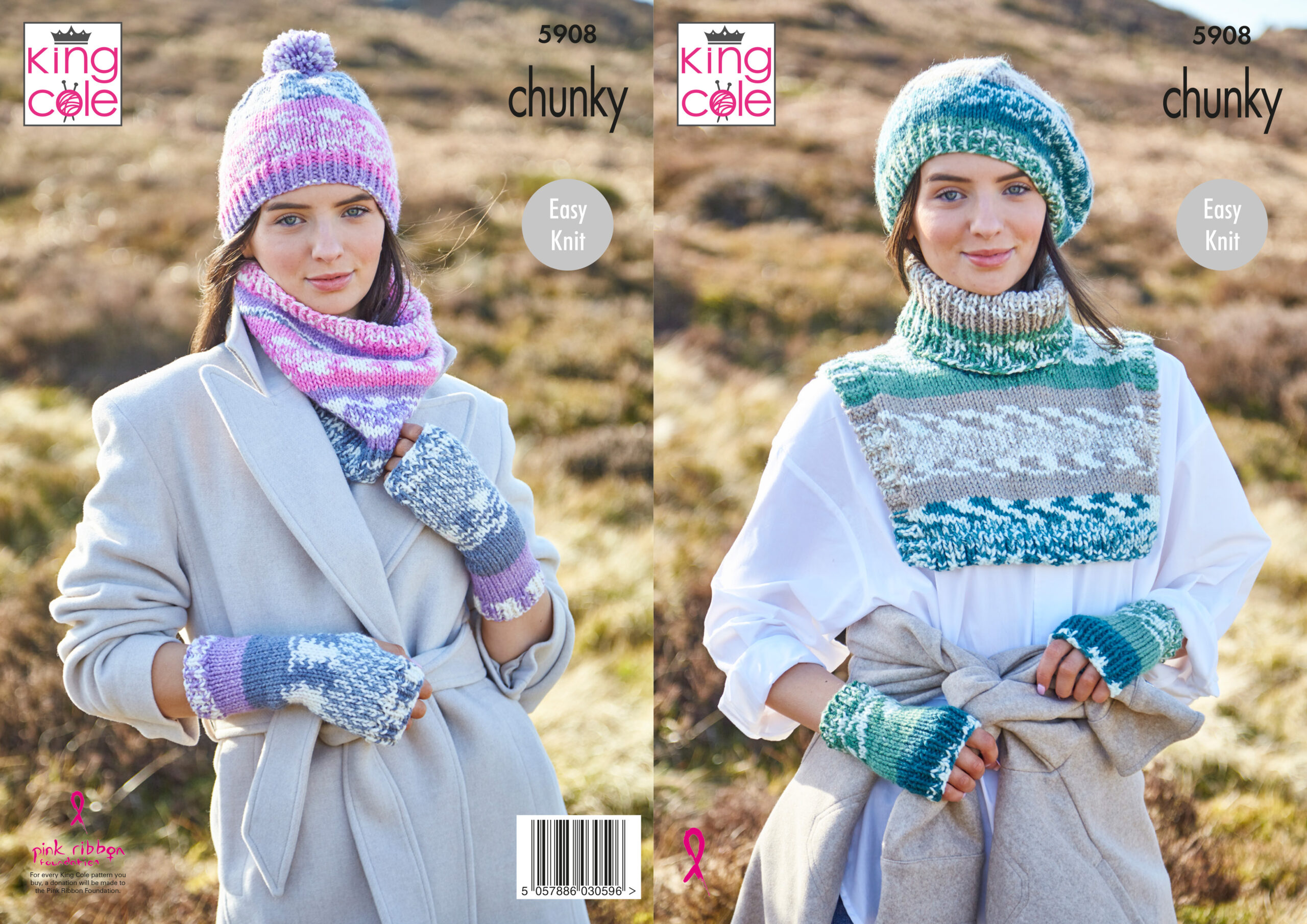 King Cole Pattern 5908 Ladies Accessories Knitted in Nordic Chunky