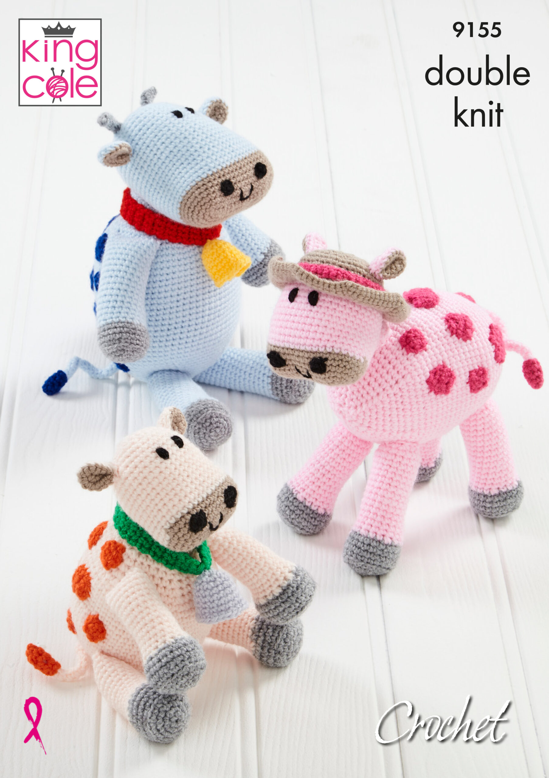 King Cole Pattern 5155 Amigurumi Crochet Cows DK